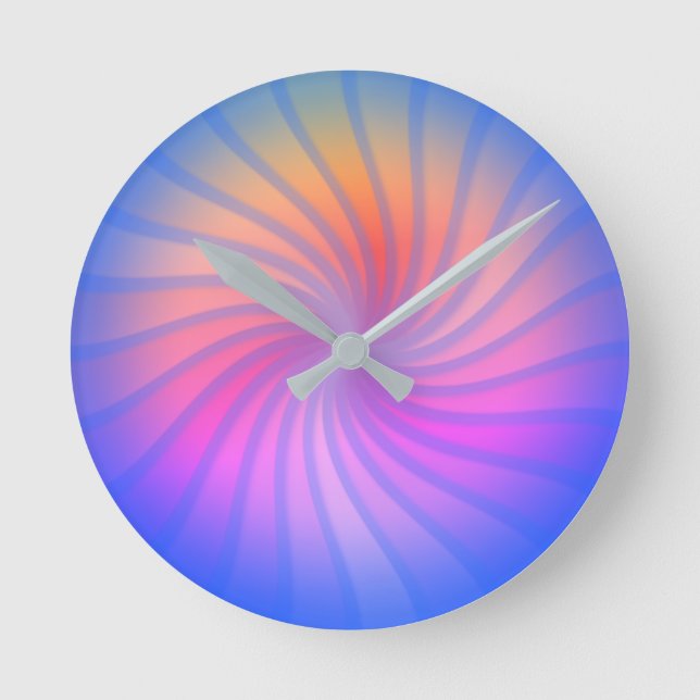 Blauer Regenbogen  Runde Wanduhr (Vorderseite)