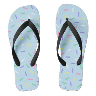 Blauer Regenbogen Sprinklen Konfetti Spaß farbenfr Flip Flops