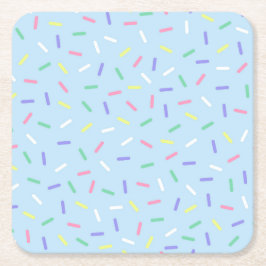 Blauer Regenbogen Sprinklen Konfetti Spaß farbenfr Rechteckiger Pappuntersetzer