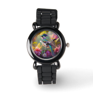 Blauer Regenbogen Winged Sunbird Fantasy Bird Armbanduhr