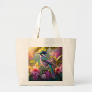 Blauer Regenbogen Winged Sunbird Fantasy Bird Jumbo Stoffbeutel