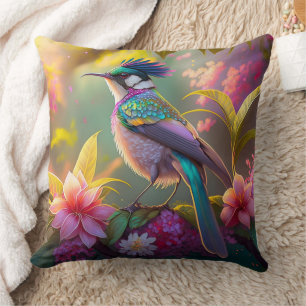 Blauer Regenbogen Winged Sunbird Fantasy Bird Kissen