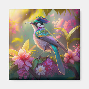 Blauer Regenbogen Winged Sunbird Fantasy Bird Magnet