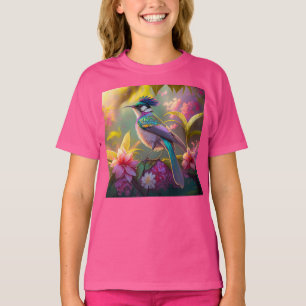 Blauer Regenbogen Winged Sunbird Fantasy Bird T-Shirt
