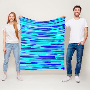 Blauer Regenfall Abstrakt Fleecedecke