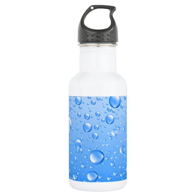 Blauer Regenfall Edelstahlflasche (Vorderseite)