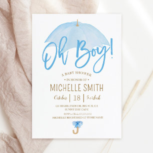Blauer Regenschirm der Liebe Streusel Baby Shower Einladung