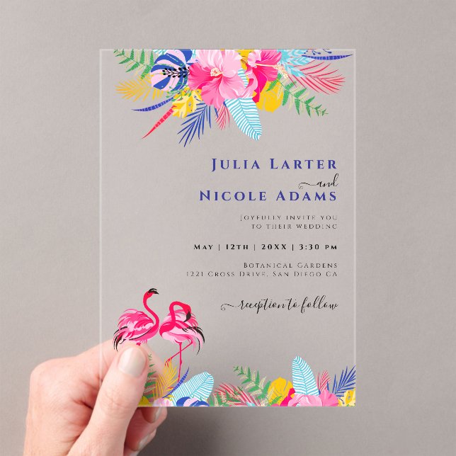 Blauer Regenwald mit blauem Rosa bei Evergreen Wed Acryleinladungen (Insitu (Handheld))