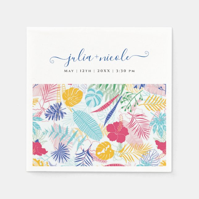 Blauer Regenwald mit blauem Rosa bei Evergreen Wed Serviette (Vorderseite)