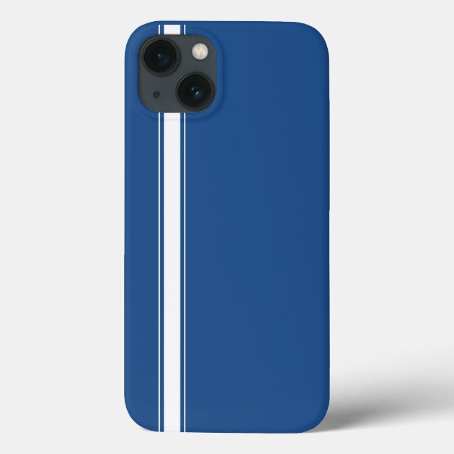 Blauer Rennstreifen Case-Mate iPhone Hülle (Rückseite)