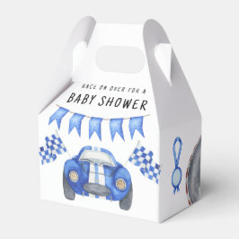 Blauer Rennwagen Babydusche Geschenkschachtel