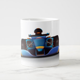 Blauer Rennwagen Jumbo-Tasse