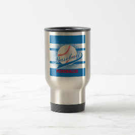 Blauer Retro Baseball-Stil Reisebecher