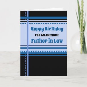 Blauer Retro Schwiegervater Geburtstag Karte