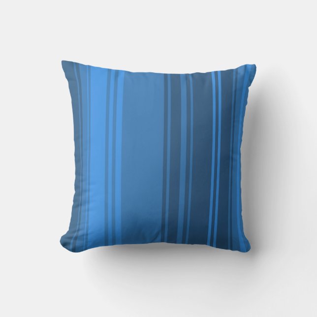 Blauer Retro Streifen Kissen (Vorderseite)
