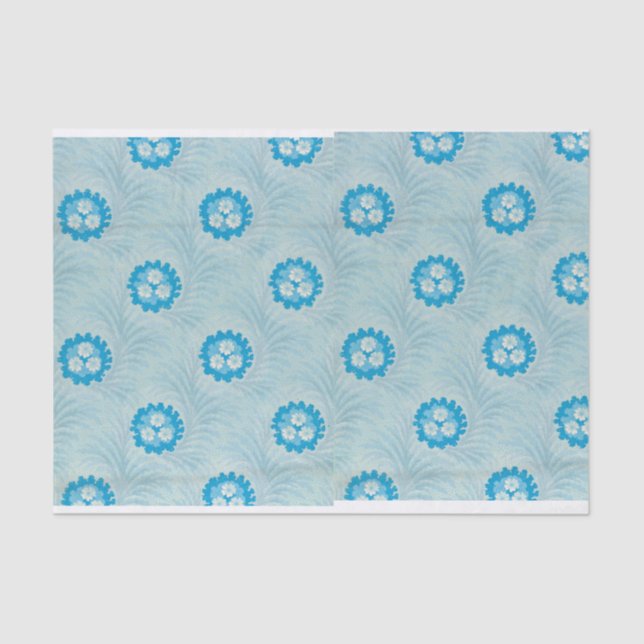 Blauer Retrostil Seidenpapier (Vorderseite)