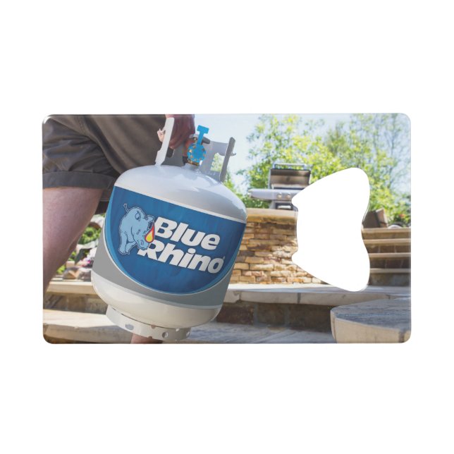 Blauer Rhino Geldbeutel Flaschenöffner (Vorderseite (Horizontal))