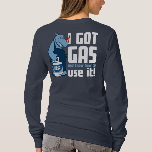 Blauer Rhino "I Got Gas" Langschlauch T-Shirt (Rückseite)