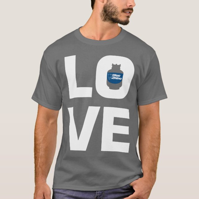 Blauer Rhino "Liebe" Männer T-Shirt (Vorderseite)