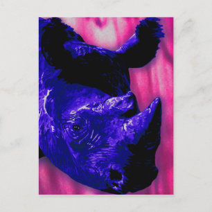 Blauer Rhino Postkarte