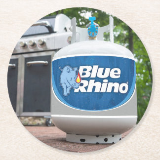 Blauer Rhino Runder Pappuntersetzer