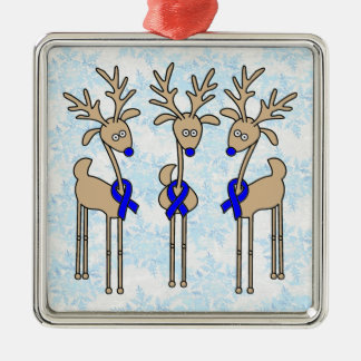 Blauer Ribbon-Rentier (Doppelkrebs) Silbernes Ornament