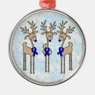 Blauer Ribbon-Rentier (Doppelkrebs) Silbernes Ornament