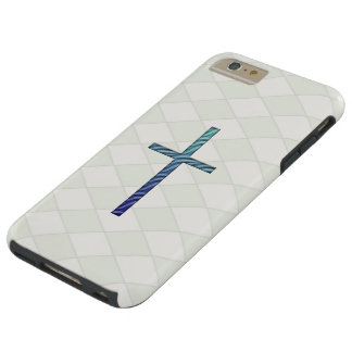 Blauer Rippled Cross-Religious Tough iPhone 6 Plus Hülle