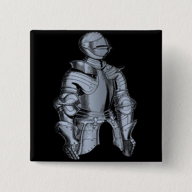 Blauer Ritter Knopf Button (Vorderseite)