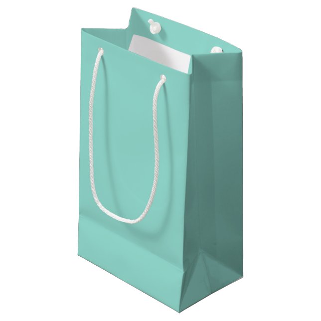 Blauer Robin Egg Blue Solid Color Kleine Geschenktüte (Vorderseite Schrägansicht)