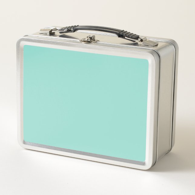 Blauer Robin Egg Blue Solid Color Metall Brotdose (Vorderseite)
