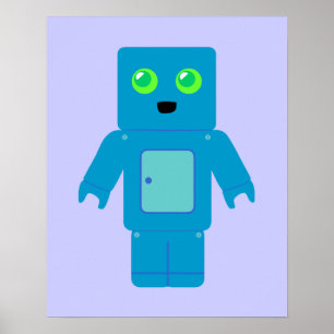 Blauer Roboter Poster