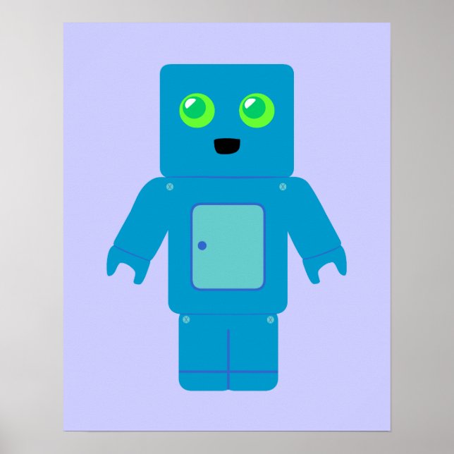 Blauer Roboter Poster (Vorne)