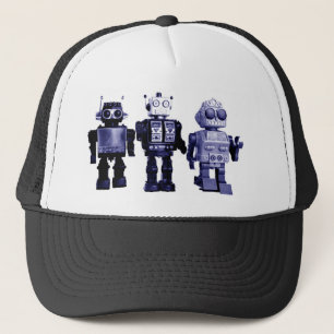 blauer Roboterhut Truckerkappe