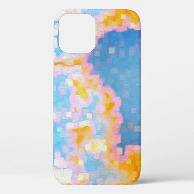 Blauer Rosa Abstrakt Case-Mate iPhone Hülle (Rückseite)