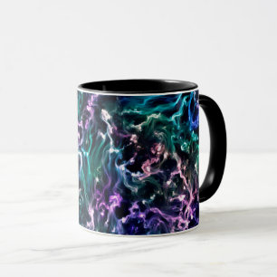 Blauer rosa Aquamariner kosmischer Abstrakter Flüs Tasse