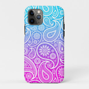 Blauer rosa bis blauer Omerweißpaisley Case-Mate iPhone Hülle