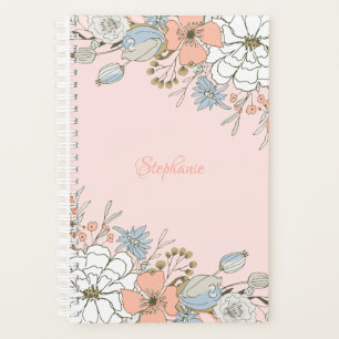 Blauer Rosa Blau Personalisiert Planer
