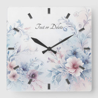 Blauer rosa blaue Wand-Uhr Quadratische Wanduhr
