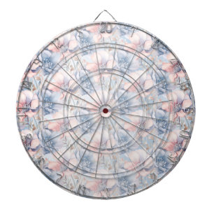 Blauer Rosa Blume Dartboard Dartscheibe