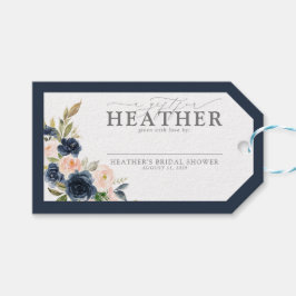 Blauer Rosa Brautparty Navy Blush No Wrap Geschenkanhänger