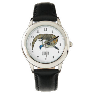 Blauer Rosa-Cartoon Armbanduhr