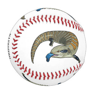 Blauer Rosa-Cartoon Baseball