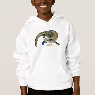 Blauer Rosa-Cartoon Hoodie