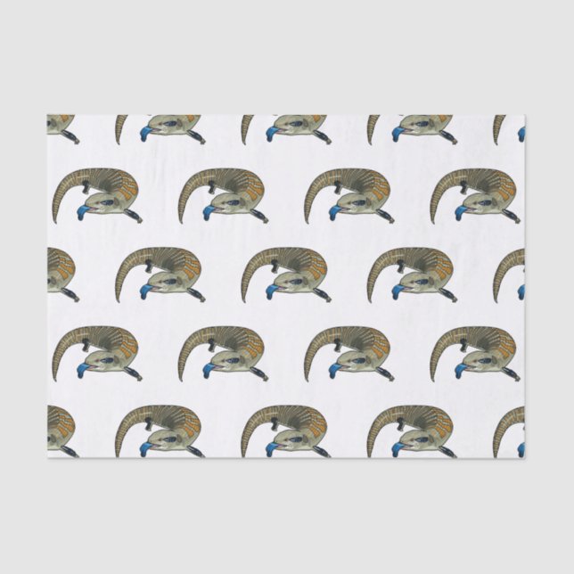 Blauer Rosa-Cartoon Seidenpapier (Vorderseite)