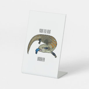 Blauer Rosa-Cartoon Sockelschild