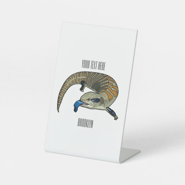 Blauer Rosa-Cartoon Sockelschild (Vorderseite)