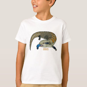 Blauer Rosa-Cartoon T-Shirt