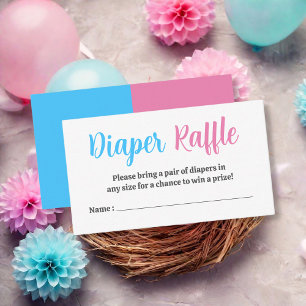 Blauer Rosa Geschlecht offenbart Party Diaper Raff Begleitkarte