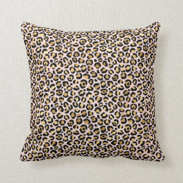 Blauer rosa Goldleoplatt Kissen